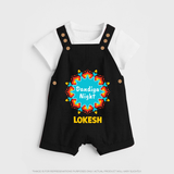 Dandiya Night Personalized Dungaree  - BLACK - 0 - 5 Months Old (Chest 18")