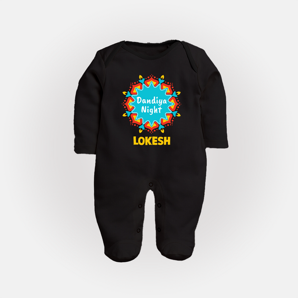 Dandiya Night Personalized Full Body Suit - BLACK - New Born (Chest 7.5")