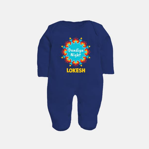 Dandiya Night Personalized Full Body Suit - NAVY BLUE - New Born (Chest 7.5")
