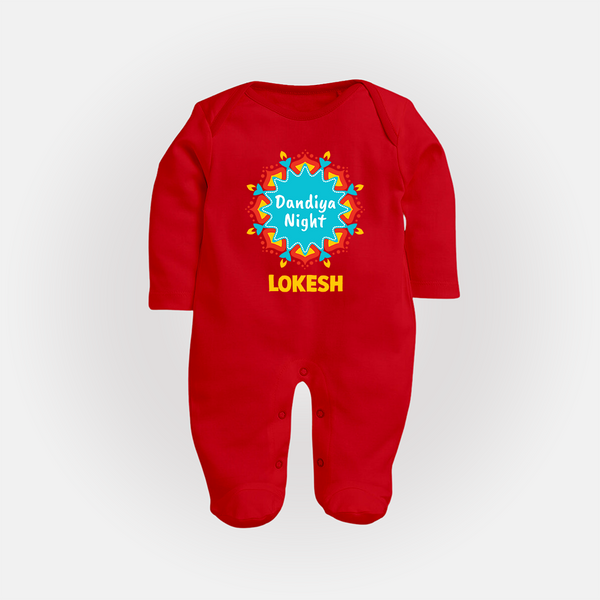 Dandiya Night Personalized Full Body Suit - RED - New Born (Chest 7.5")