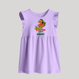 Garba Dandiya Girl Personalized Baby Frock - LILAC - 0 - 3 Months Old (Chest 17")