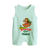 Garba Dandiya Girl Personalized Button Romper - MINT GREEN - New Born (Chest 18")