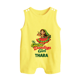 Garba Dandiya Girl Personalized Button Romper - PASTEL YELLOW - New Born (Chest 18")