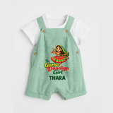 Garba Dandiya Girl Personalized Dungaree  - MINT GREEN - 0 - 5 Months Old (Chest 18")