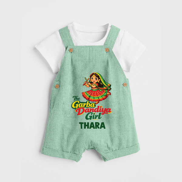 Garba Dandiya Girl Personalized Dungaree  - MINT GREEN - 0 - 5 Months Old (Chest 18")