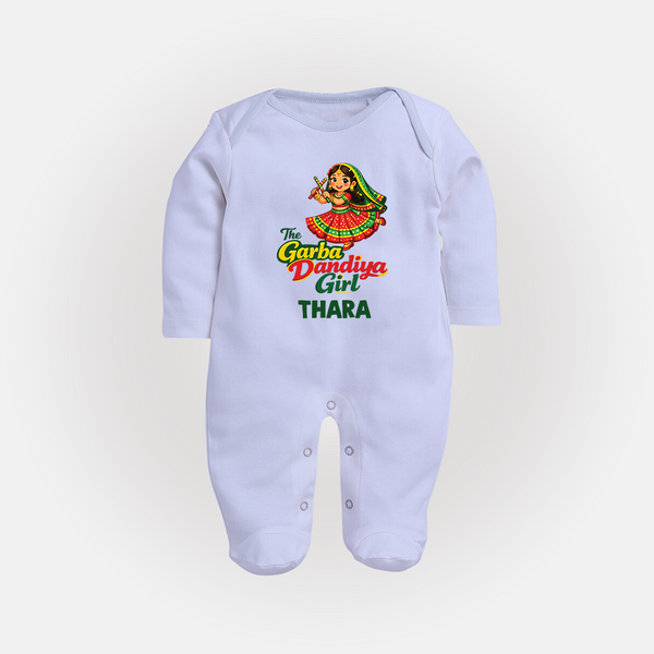 Garba Dandiya Girl Personalized Full Body Suit - BABY BLUE - New Born (Chest 7.5")