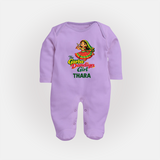 Garba Dandiya Girl Personalized Full Body Suit - LILAC - New Born (Chest 7.5")