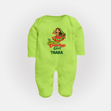 Garba Dandiya Girl Personalized Full Body Suit - LIME GREEN - New Born (Chest 7.5")