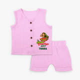 Garba Dandiya Girl Personalized Jabla Set - BABY PINK - 0 - 3 Months Old (Chest 9.8")