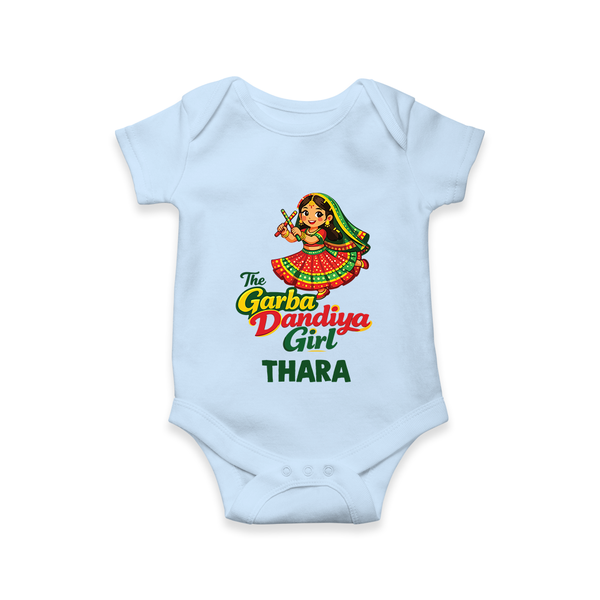 Garba Dandiya Girl Personalized Romper - BABY BLUE - New Born (Chest 14")