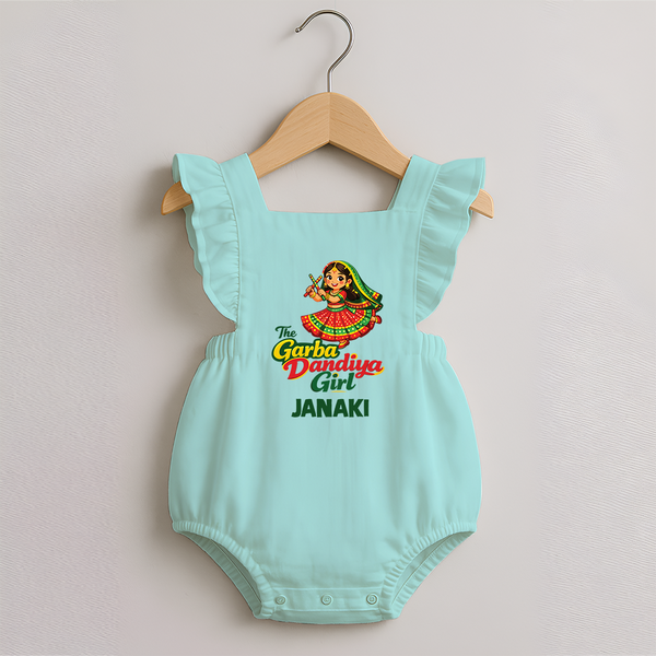 Garba Dandiya Girl Personalized Romper Frock - MINT GREEN - 0 - 3 Months Old (Chest 19")