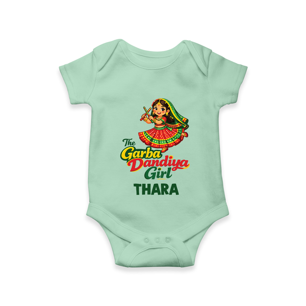 Garba Dandiya Girl Personalized Romper - MINT GREEN - New Born (Chest 14")