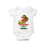 Garba Dandiya Girl Personalized Romper - WHITE - New Born (Chest 14")