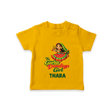 Garba Dandiya Girl Personalized T Shirt - CHROME YELLOW - 0-5 Months Old (Chest 17")