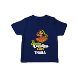 Garba Dandiya Girl Personalized T Shirt - NAVY BLUE - 0-5 Months Old (Chest 17")