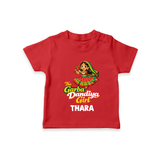 Garba Dandiya Girl Personalized T Shirt - RED - 0-5 Months Old (Chest 17")