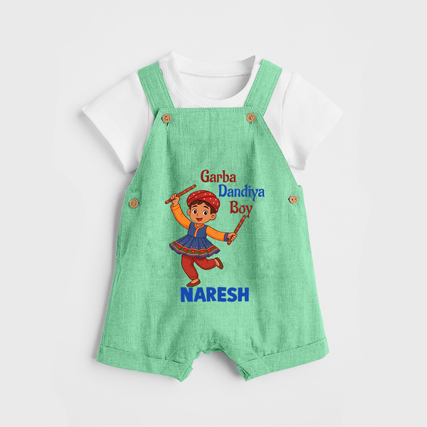 Garba Dandiya Boy Personalized Dungaree  - GREEN - 0 - 5 Months Old (Chest 18")