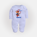 Garba Dandiya Boy Personalized Full Body Suit - BABY BLUE - New Born (Chest 7.5")