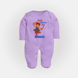 Garba Dandiya Boy Personalized Full Body Suit - LILAC - New Born (Chest 7.5")