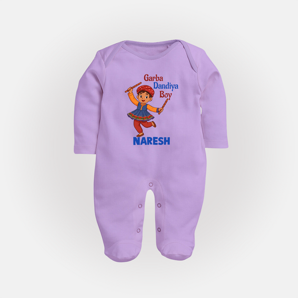 Garba Dandiya Boy Personalized Full Body Suit - LILAC - New Born (Chest 7.5")