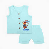 Garba Dandiya Boy Personalized Jabla Set - BABY BLUE - 0 - 3 Months Old (Chest 9.8")