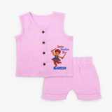 Garba Dandiya Boy Personalized Jabla Set - BABY PINK - 0 - 3 Months Old (Chest 9.8")