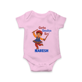 Garba Dandiya Boy Personalized Romper - BABY PINK - New Born (Chest 14")