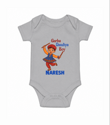 Garba Dandiya Boy Personalized Romper - GREY - New Born (Chest 14")