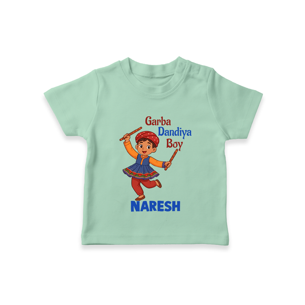 Garba Dandiya Boy Personalized T Shirt - MINT GREEN - 0-5 Months Old (Chest 17")