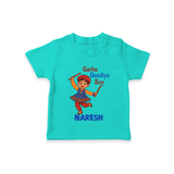 Garba Dandiya Boy Personalized T Shirt - TEAL - 0-5 Months Old (Chest 17")