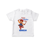 Garba Dandiya Boy Personalized T Shirt - WHITE - 0-5 Months Old (Chest 17")