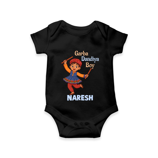 Garba Dandiya Boy Personalized Romper - BLACK - New Born (Chest 14")