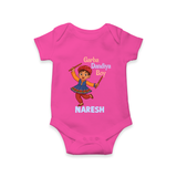 Garba Dandiya Boy Personalized Romper - HOT PINK - New Born (Chest 14")
