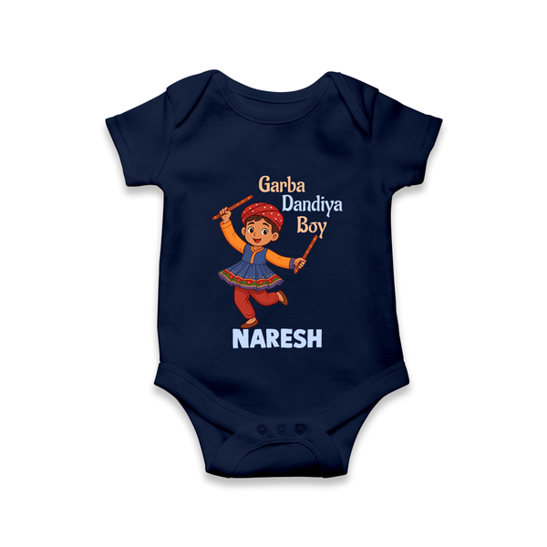 Garba Dandiya Boy Personalized Romper - NAVY BLUE - New Born (Chest 14")