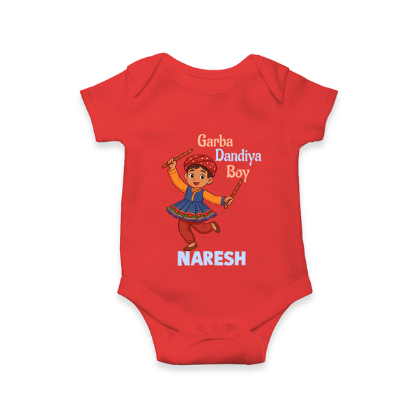 Garba Dandiya Boy Personalized Romper - RED - New Born (Chest 14")