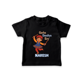 Garba Dandiya Boy Personalized T Shirt - BLACK - 0-5 Months Old (Chest 17")