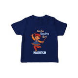 Garba Dandiya Boy Personalized T Shirt - NAVY BLUE - 0-5 Months Old (Chest 17")