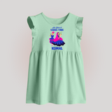 See You in Garba Time Personalized Baby Frock - MINT GREEN - 0 - 3 Months Old (Chest 17")