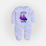 See You in Garba Time Personalized Full Body Suit - BABY BLUE - New Born (Chest 7.5")