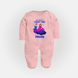 See You in Garba Time Personalized Full Body Suit - BABY PINK - New Born (Chest 7.5")