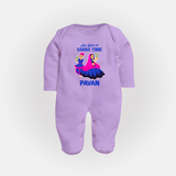 See You in Garba Time Personalized Full Body Suit - LILAC - New Born (Chest 7.5")