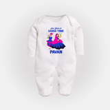 See You in Garba Time Personalized Full Body Suit - WHITE - New Born (Chest 7.5")
