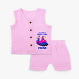 See You in Garba Time Personalized Jabla Set - BABY PINK - 0 - 3 Months Old (Chest 9.8")