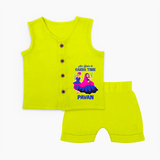 See You in Garba Time Personalized Jabla Set - LIME GREEN - 0 - 3 Months Old (Chest 9.8")