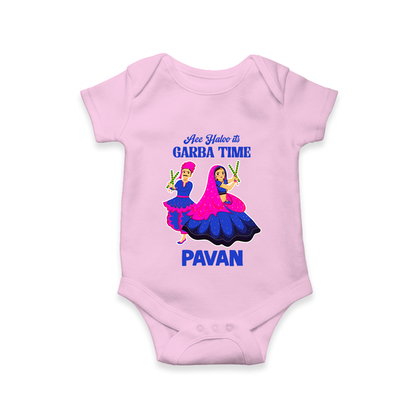 See You in Garba Time Personalized Romper - BABY PINK - New Born (Chest 14")