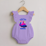 See You in Garba Time Personalized Romper Frock - LILAC - 0 - 3 Months Old (Chest 19")