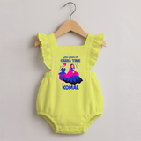 See You in Garba Time Personalized Romper Frock - PASTEL YELLOW - 0 - 3 Months Old (Chest 19")