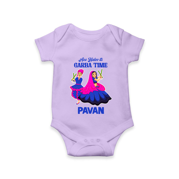 See You in Garba Time Personalized Romper - LILAC - New Born (Chest 14")