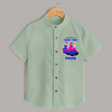 Ae Halo Garba Time Couple Dance Print Personalized Kids Shirt - MINT GREEN - 0 - 6 Months Old (Chest 23")