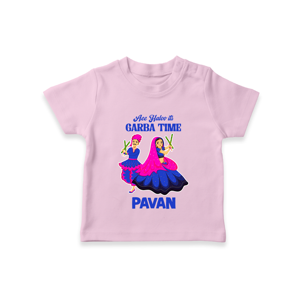 See You in Garba Time Personalized T Shirt - BABY PINK - 0-5 Months Old (Chest 17")